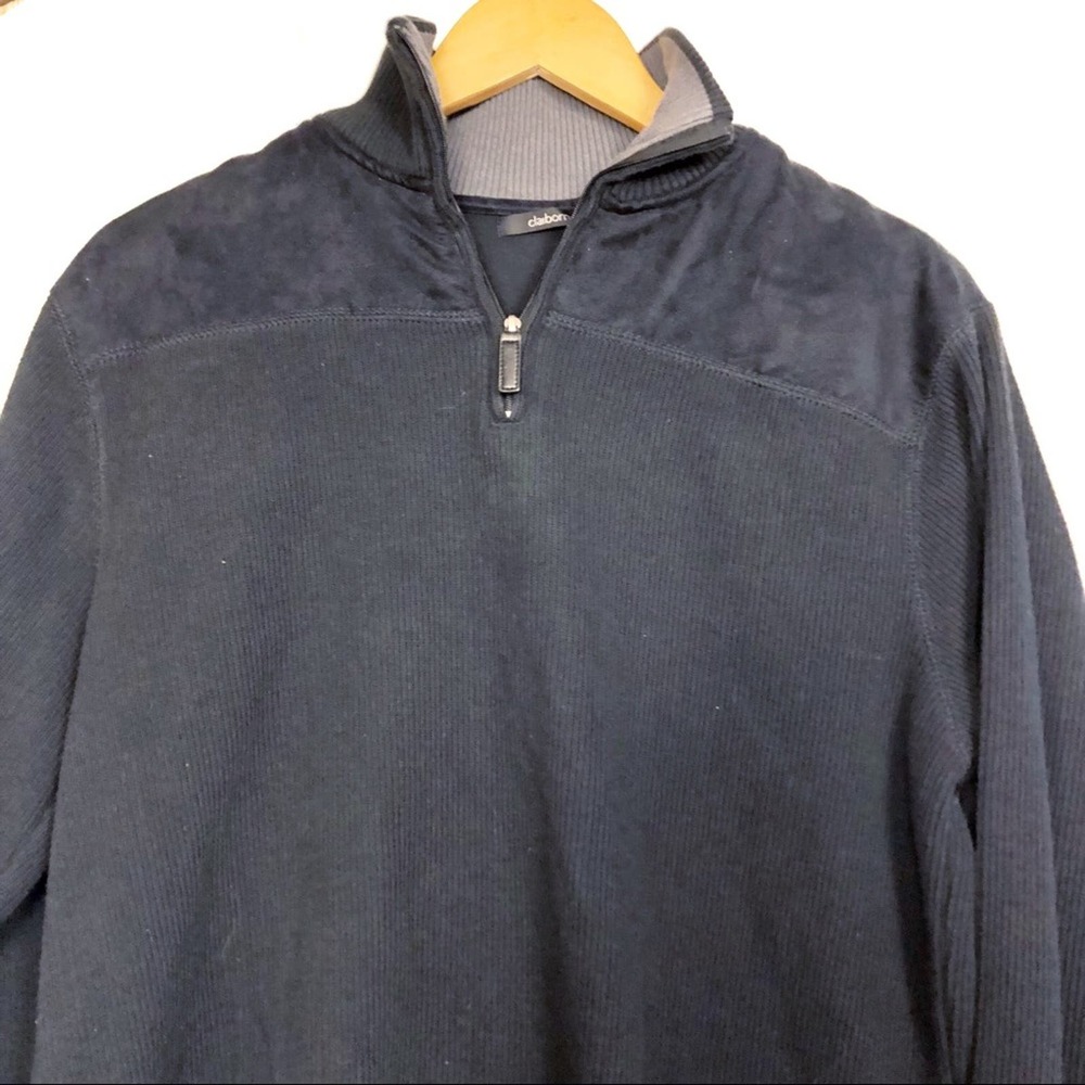 Claiborne Men’s Black Quarter Zip Pullover Sweater Size Medium - Picture 1 of 5